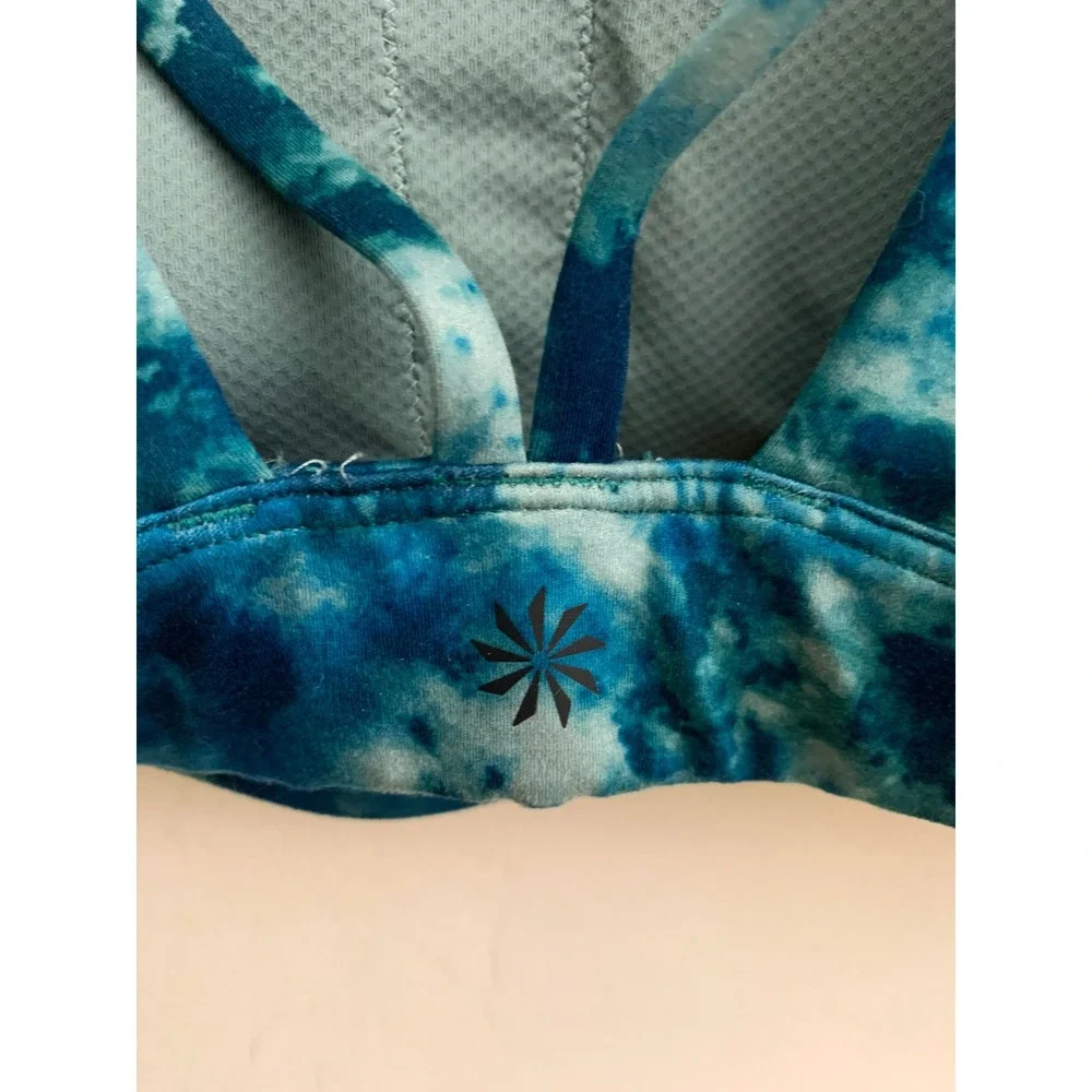 Athleta Exhale Printed Blue Tie Dye Bra Size 1X‎